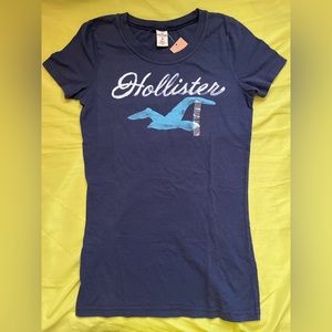 Hollister Womens Navy Logo Graphic Short-sleeve Tee Bettys Medium